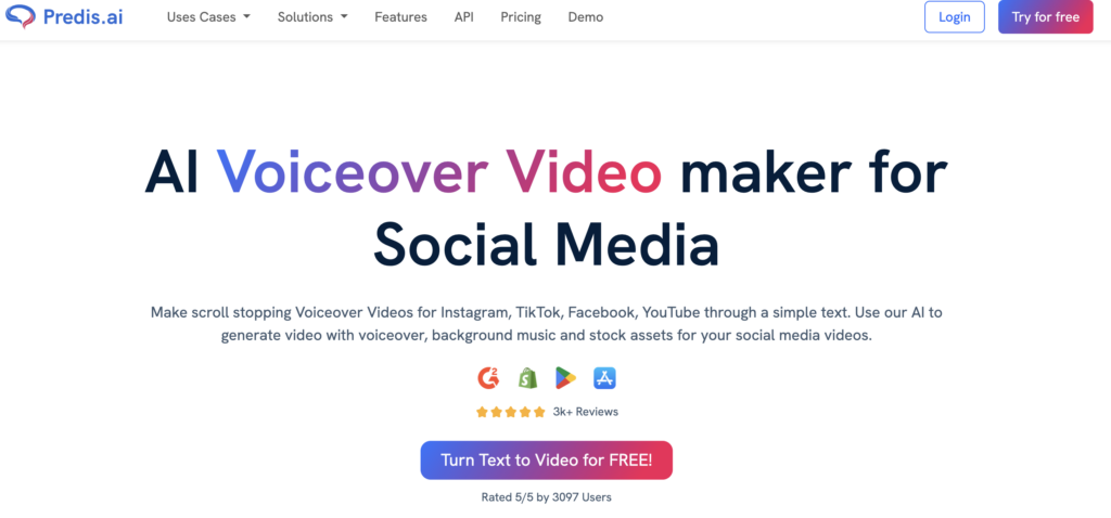 AI Voiceover video maker by Predis ai